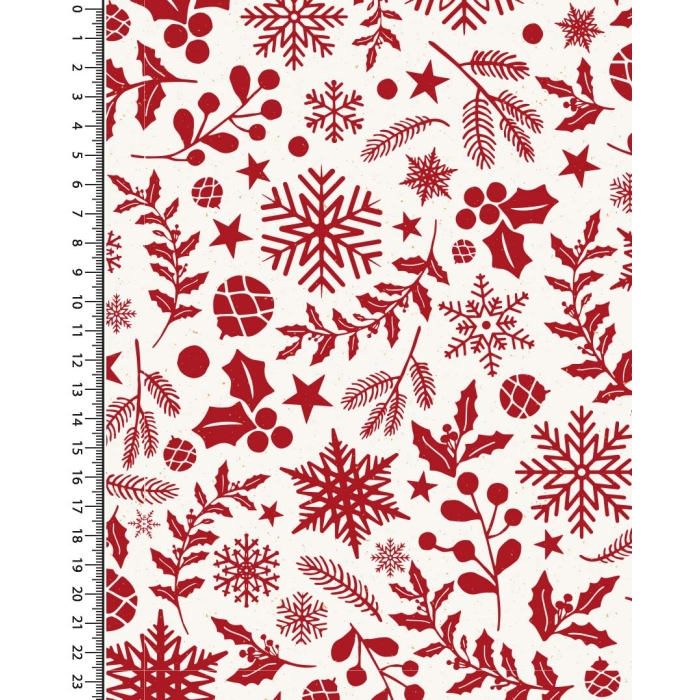Poplin glitter christmas holly 5389