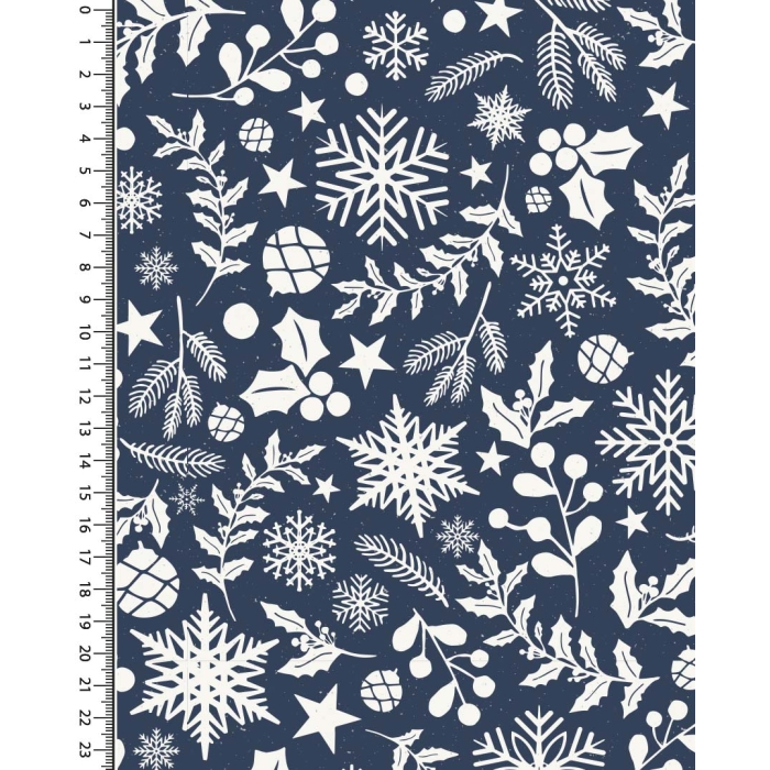 Poplin glitter christmas holly 5389