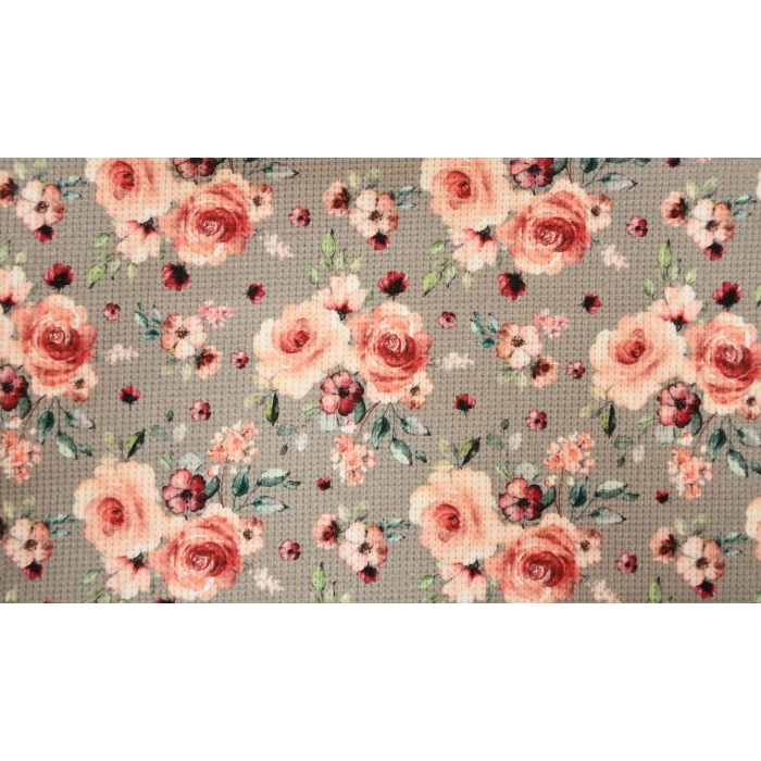 Waffle jersey digital flower 5022
