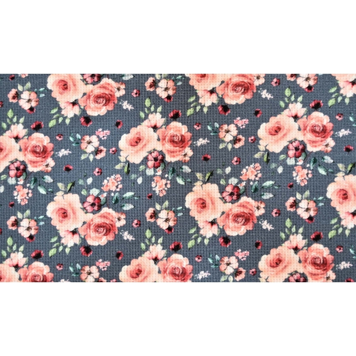 Waffle jersey digital flower 5022