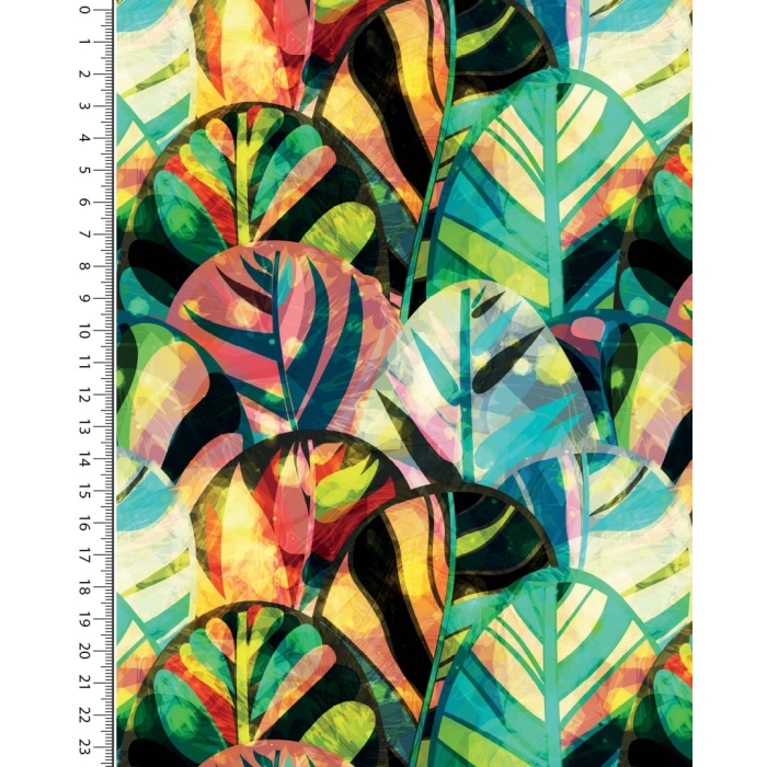 French terry digital stylez watercolor leaves 5343