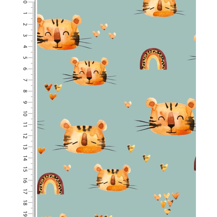 French terry digital toff tiger 5249