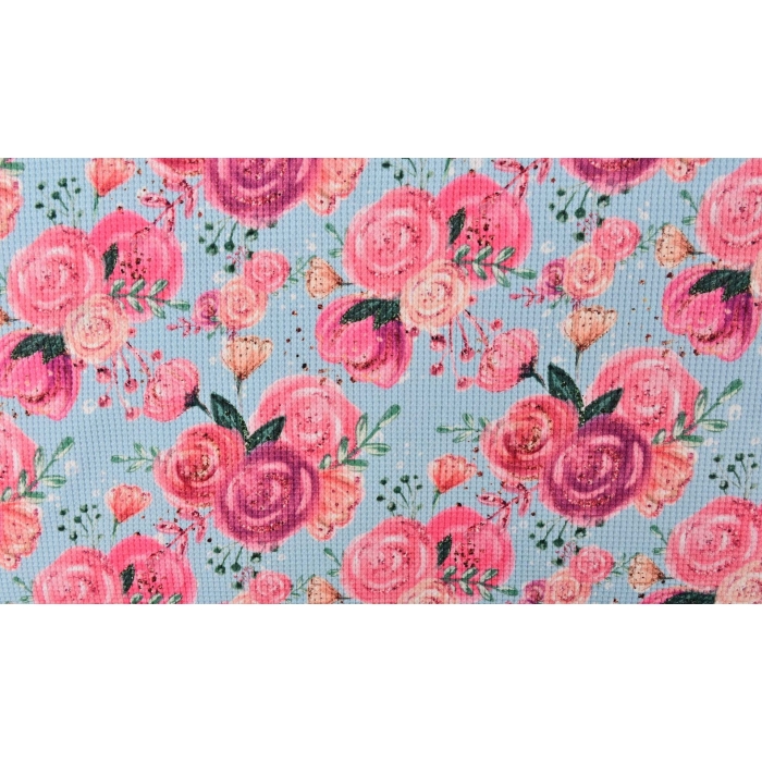 Waffle jersey digital toff sparkling flowers 5148