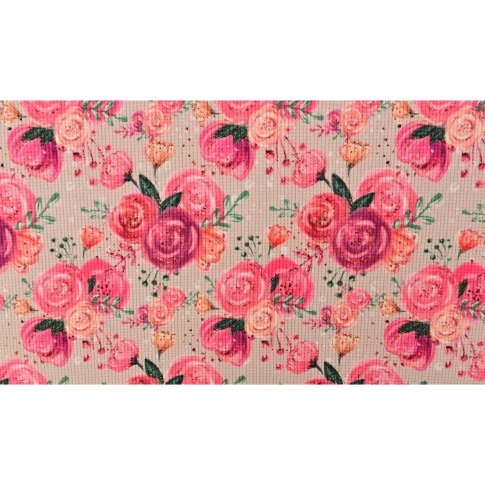 Waffle jersey digital toff sparkling flowers 5148
