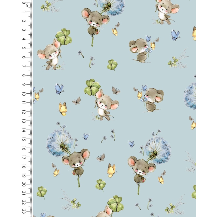 Poplin Digital Little Ones Clover Mouse 5478