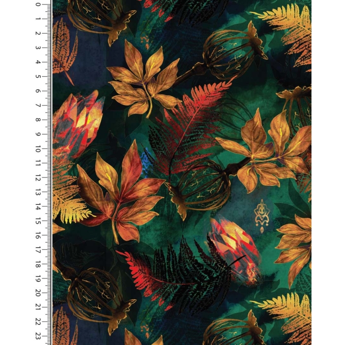 Viscose jersey digital stylez autumn leaves 5348