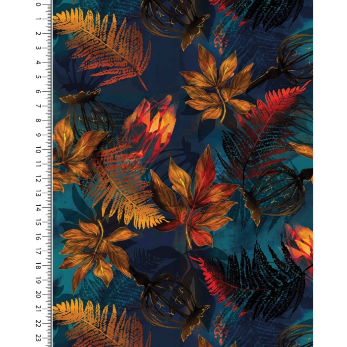 Viscose jersey digital stylez autumn leaves 5348