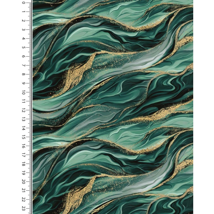 Viscose jersey digital stylez waves marble gold 5350