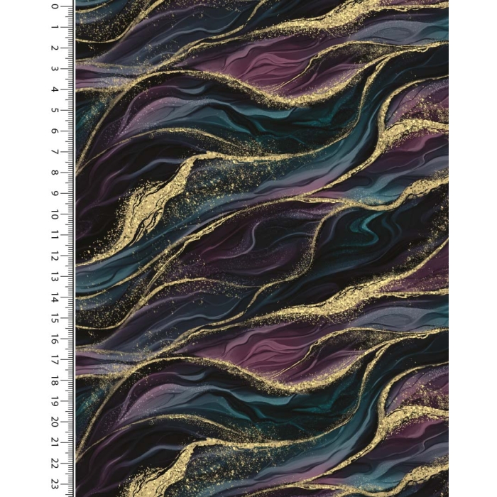 Viscose jersey digital stylez waves marble gold 5350