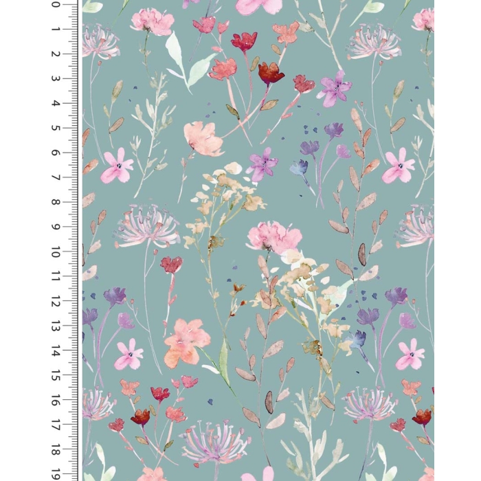 Rib jersey digital toff wild flowers 5261
