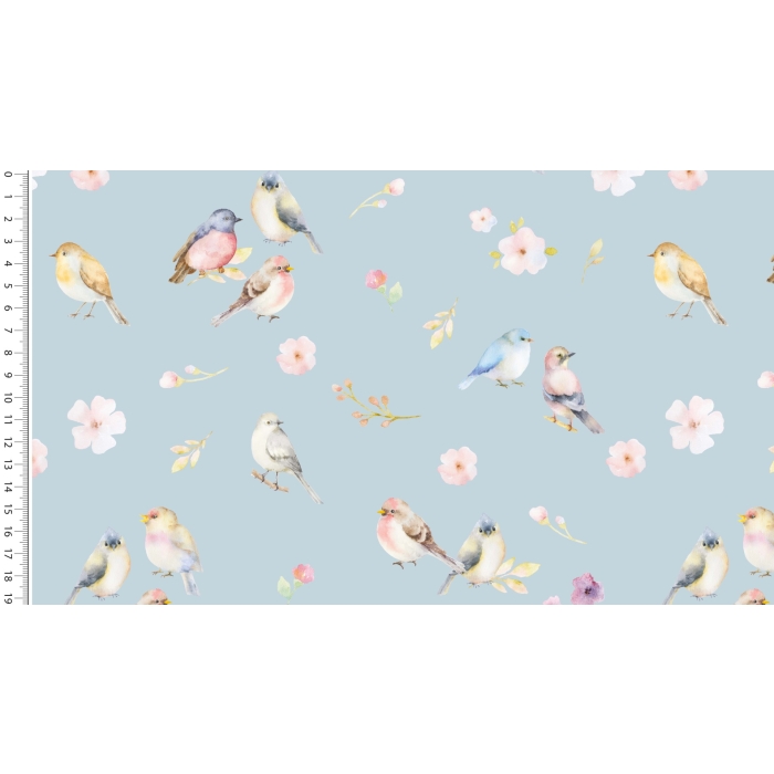 Waffle jersey digital toff birds 5072