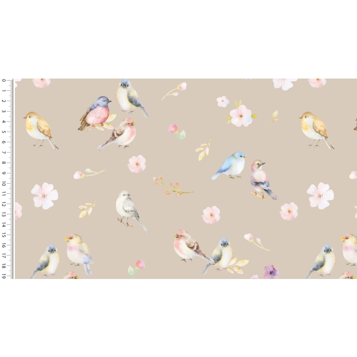 Waffle jersey digital toff birds 5072