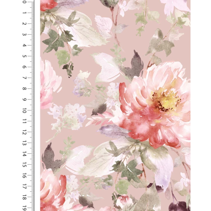 French terry digital toff bloom 5135