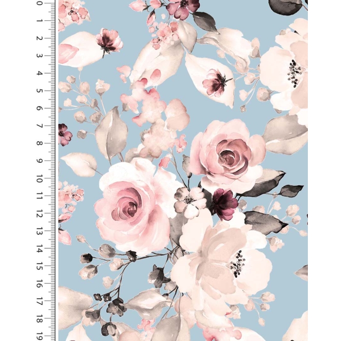 Rib jersey digital stylez roses 5146