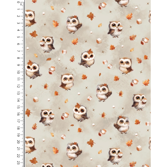 Alpen Fleece Digital Marshmallow Owl 5858