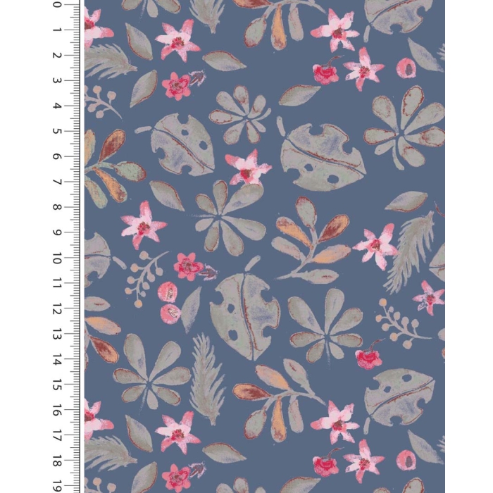 Poplin digital little ones jungle leaves 6012