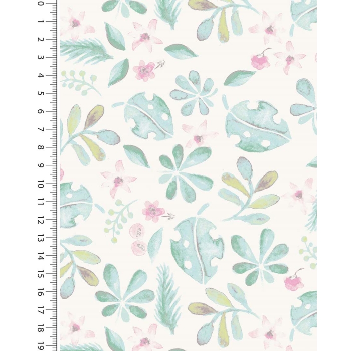 Poplin digital little ones jungle leaves 6012