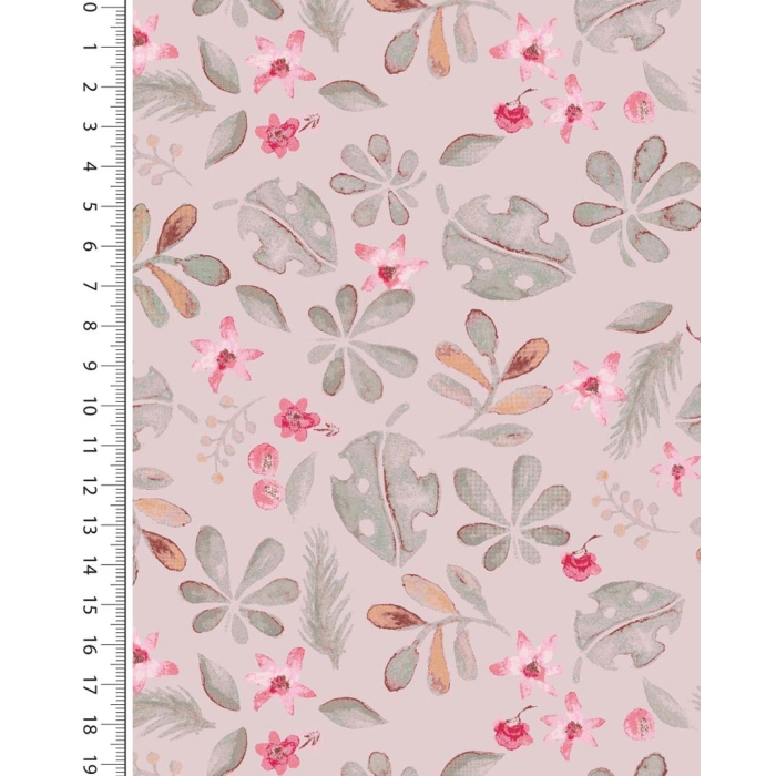 Poplin digital little ones jungle leaves 6012