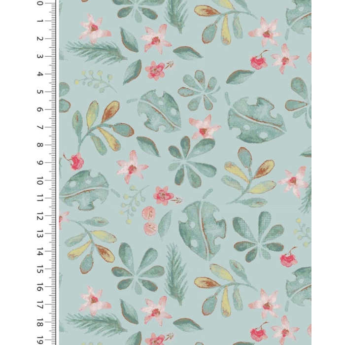 Poplin digital little ones jungle leaves 6012