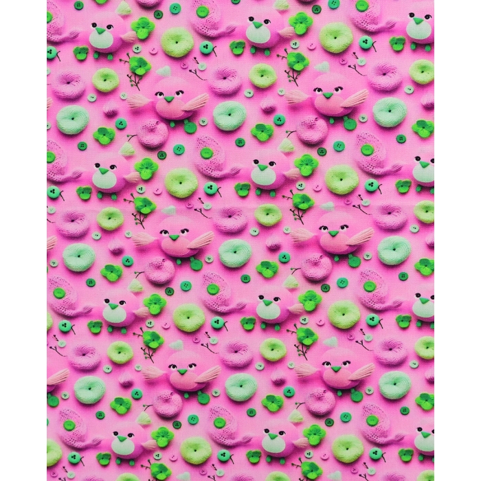 Poplin 3D Cute Birds 5819