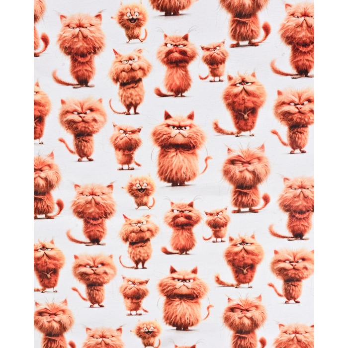 French Terry Digital Red Cat 5946
