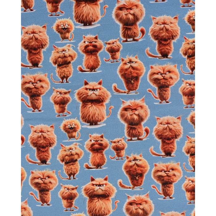 French Terry Digital Red Cat 5946