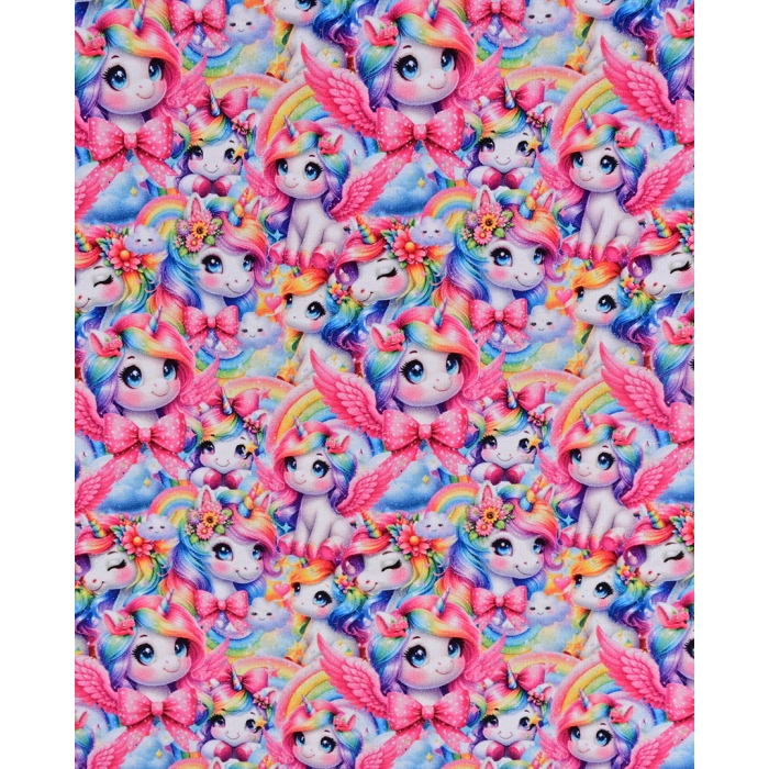 French Terry Digital Rainbow Unicorn 5942