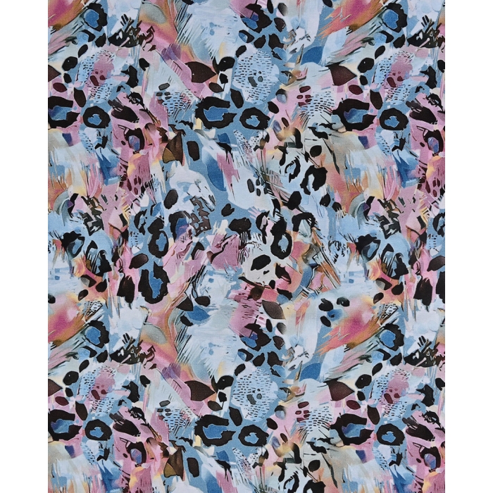 French Terry Digital Multicolor Leopard 5944