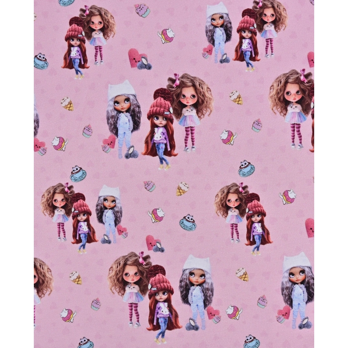 French Terry Digital Girls Doll 5943