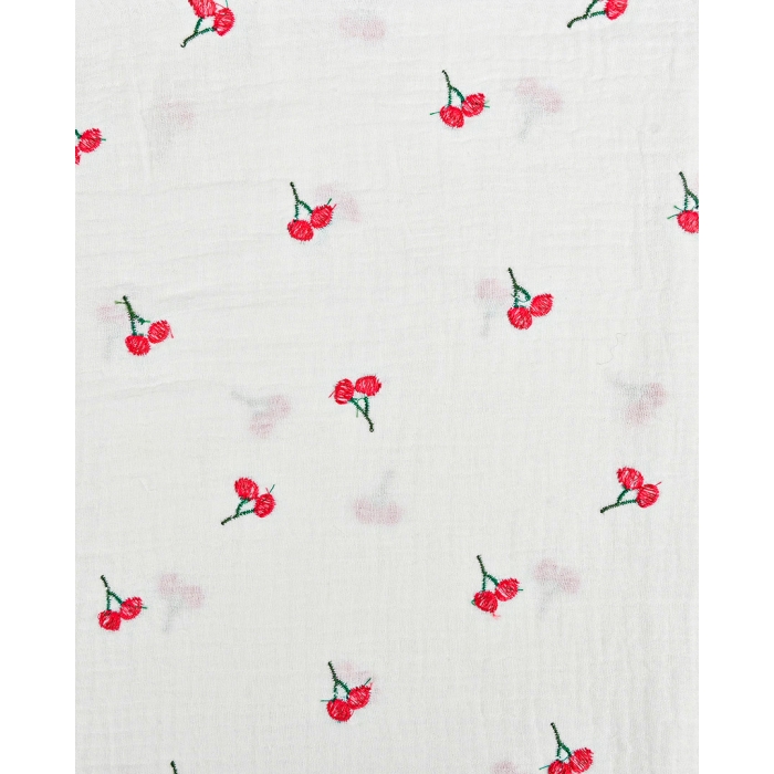 Double Gauze Embroidery Cherry 6057
