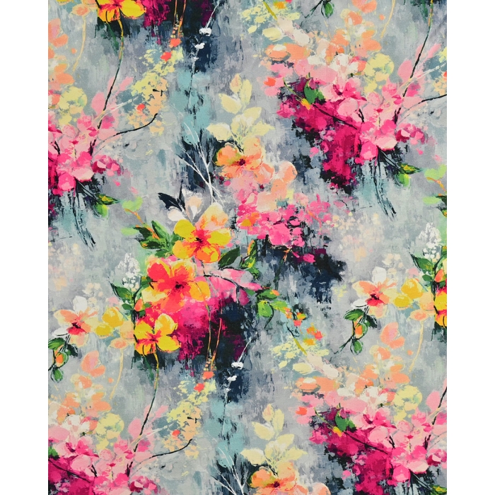 Bamboo Jersey Digital Flowers 5949