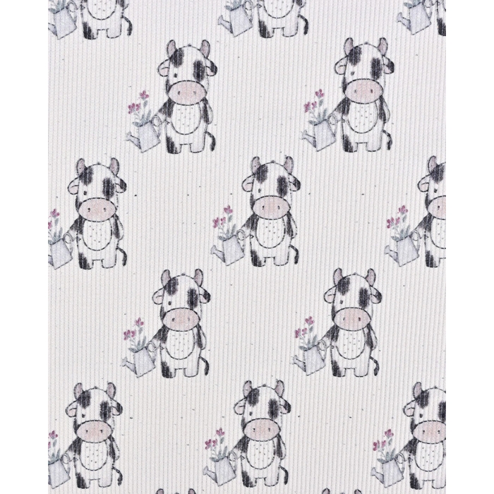 Rib Jersey Digital Cow 5961