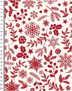 Poplin glitter christmas holly 5389