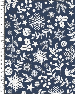 Poplin glitter christmas holly 5389