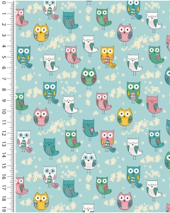 Poplin little ones colourful owl 5278