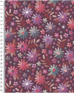 Jersey digital toff embroided flower 5336