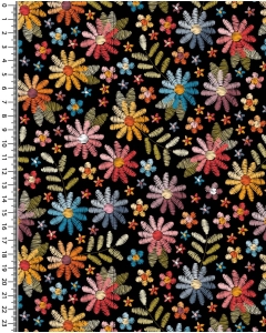 Jersey digital toff embroided flower 5336