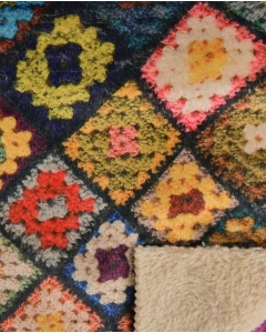 Double fur digital granny square 5397