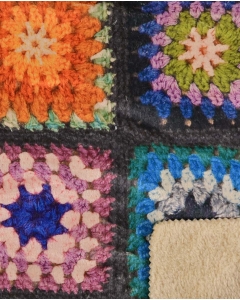 Double fur digital granny square 5397