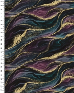 Viscose jersey digital stylez waves marble gold 5350