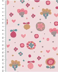 Rib jersey retro flowers 5260