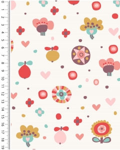 Rib jersey retro flowers 5260