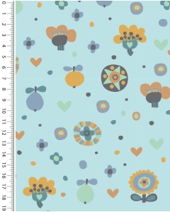 Rib jersey retro flowers 5260