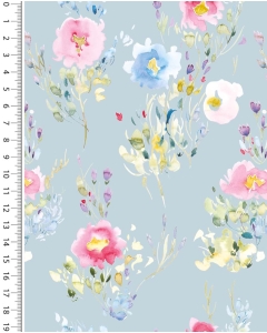 Poplin digital toff watercolour flower 6019