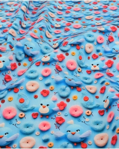 Poplin 3D Cute Birds 5819