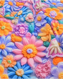 Poplin 3D Knitted Flowers 5824