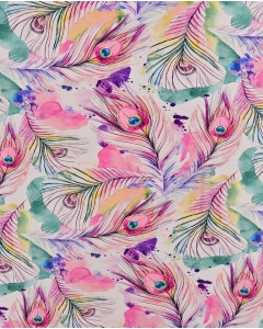 Bamboo Jersey Digital Peacock Feathers 5956