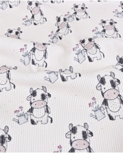 Rib Jersey Digital Cow 5961