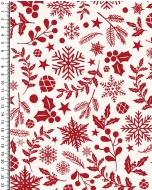 Poplin glitter christmas holly 5389