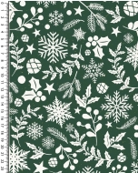 Poplin glitter christmas holly 5389